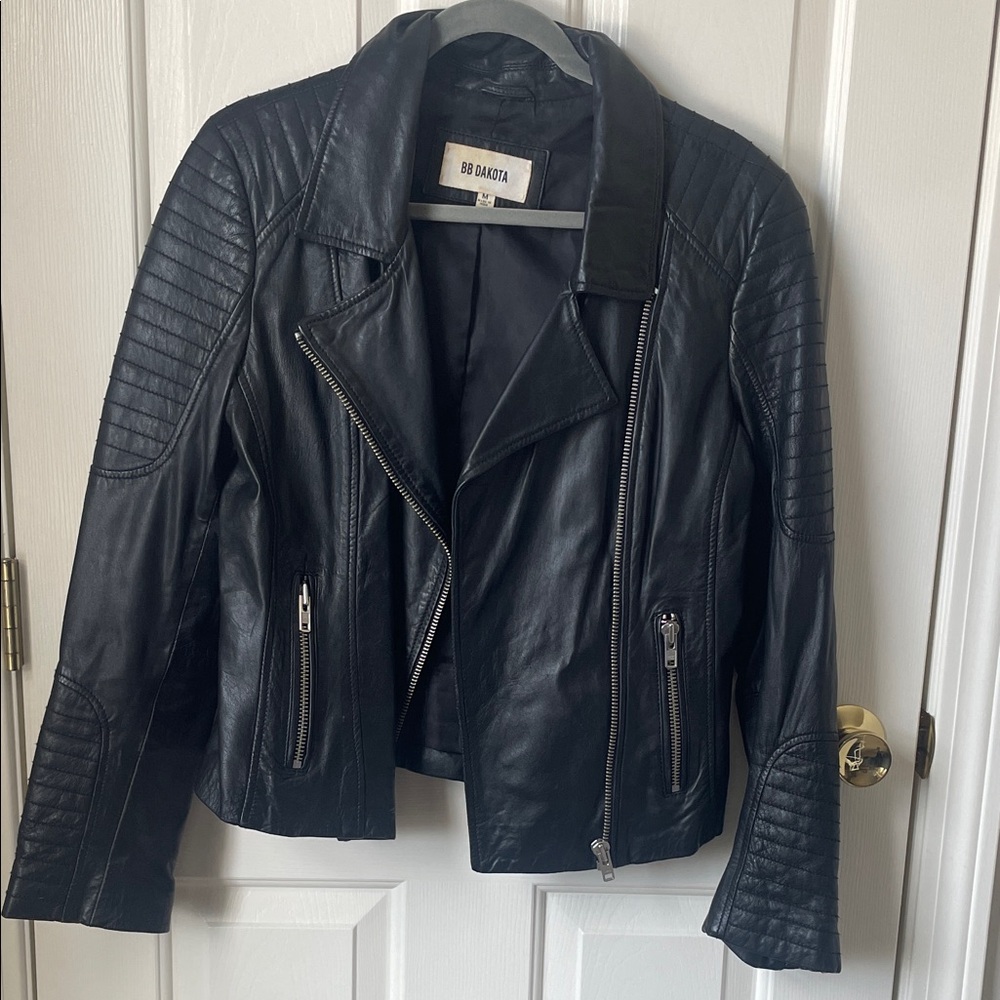 BB Dakota Midnight Leather Biker Jacket - Picture 2 of 4